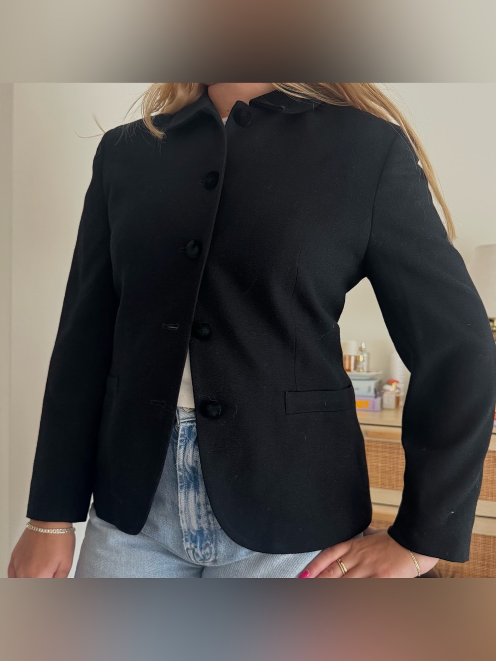 jones new york black button jacket